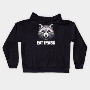 Eat trash angry raccoon Kids Hoodie